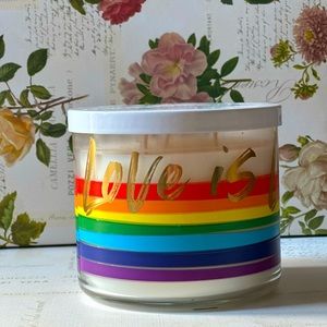 Love is Love rainbow candle